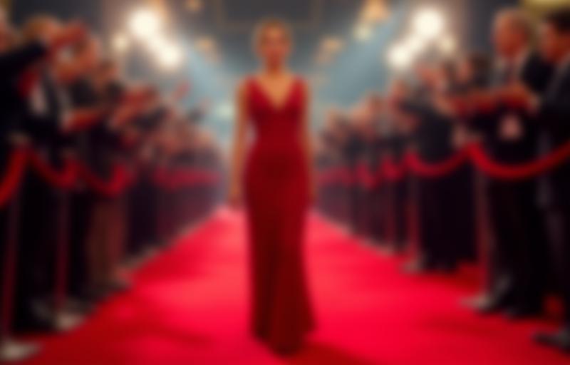Celebrity walking a red carpet.